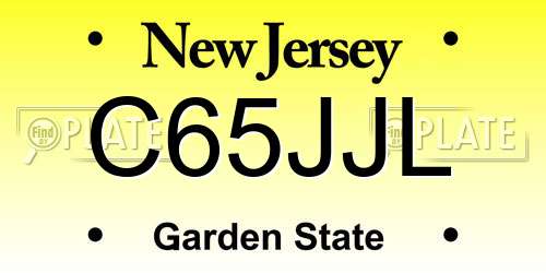 C65JJL New Jersey License Plate