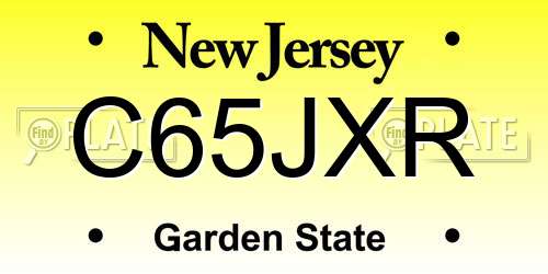 C65JXR New Jersey License Plate
