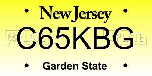 C65KBG New Jersey License Plate