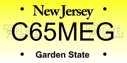 C65MEG New Jersey License Plate