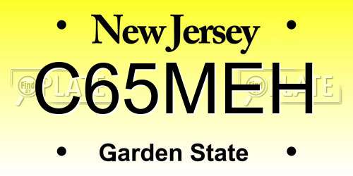C65MEH New Jersey License Plate