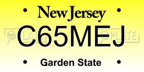 C65MEJ New Jersey License Plate