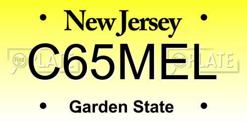C65MEL New Jersey License Plate