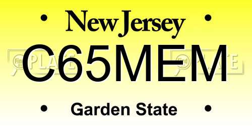 C65MEM New Jersey License Plate