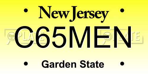 C65MEN New Jersey License Plate