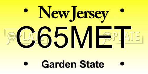 C65MET New Jersey License Plate