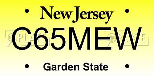 C65MEW New Jersey License Plate