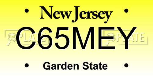 C65MEY New Jersey License Plate