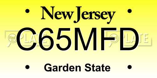 C65MFD New Jersey License Plate