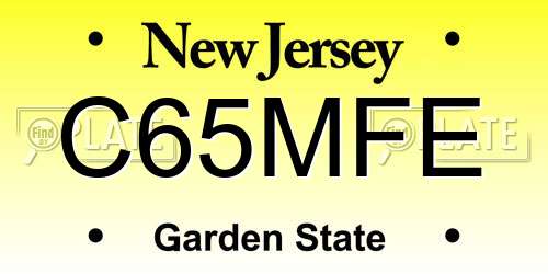 C65MFE New Jersey License Plate