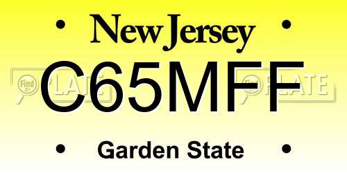 C65MFF New Jersey License Plate