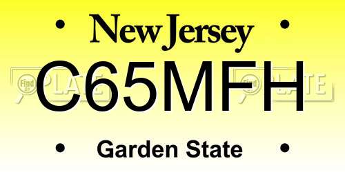 C65MFH New Jersey License Plate