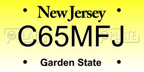 C65MFJ New Jersey License Plate