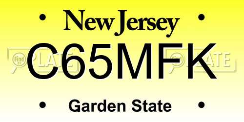 C65MFK New Jersey License Plate
