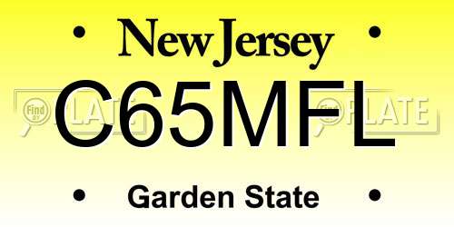 C65MFL New Jersey License Plate