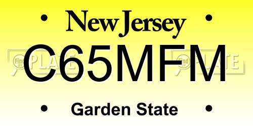 C65MFM New Jersey License Plate