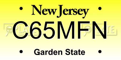 C65MFN New Jersey License Plate