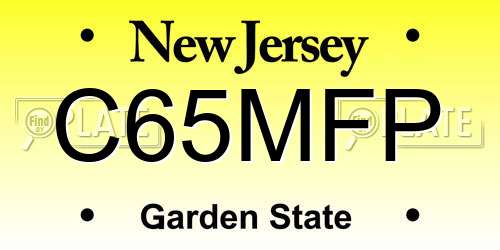 C65MFP New Jersey License Plate