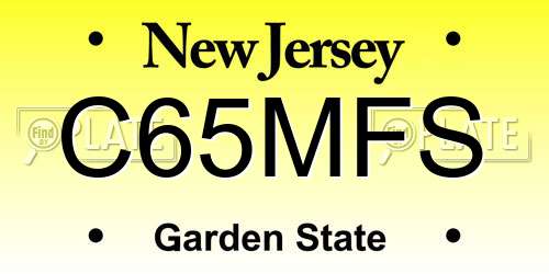 C65MFS New Jersey License Plate