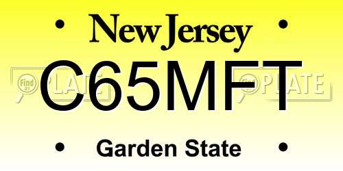 C65MFT New Jersey License Plate