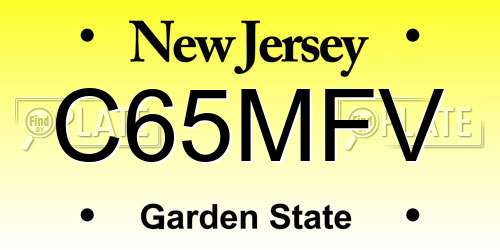 C65MFV New Jersey License Plate