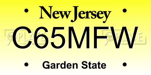 C65MFW New Jersey License Plate