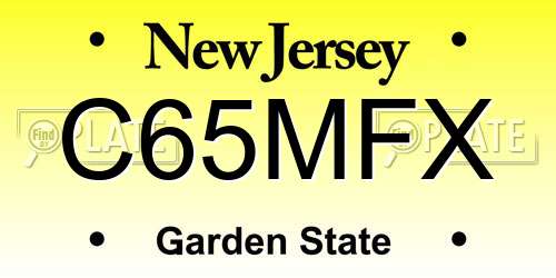 C65MFX New Jersey License Plate