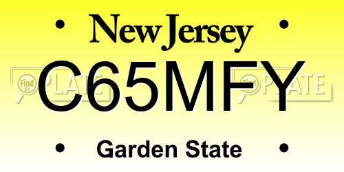 C65MFY New Jersey License Plate