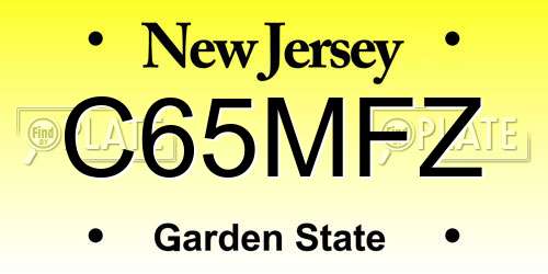 C65MFZ New Jersey License Plate