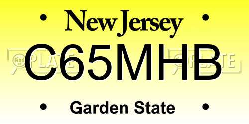 C65MHB New Jersey License Plate