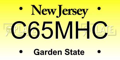 C65MHC New Jersey License Plate