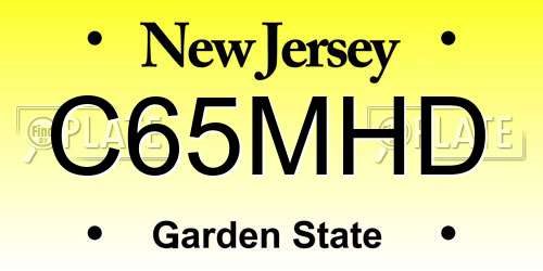 C65MHD New Jersey License Plate