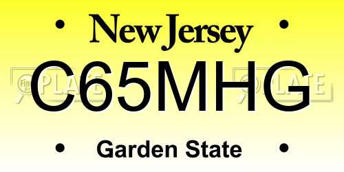 C65MHG New Jersey License Plate