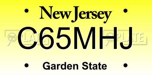 C65MHJ New Jersey License Plate