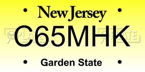 C65MHK New Jersey License Plate