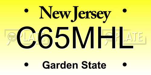 C65MHL New Jersey License Plate