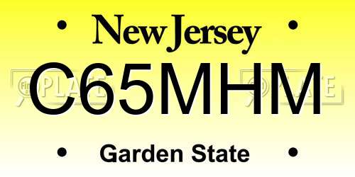 C65MHM New Jersey License Plate