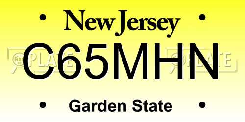 C65MHN New Jersey License Plate