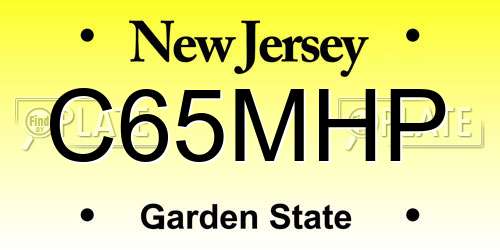 C65MHP New Jersey License Plate