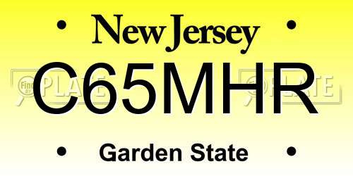 C65MHR New Jersey License Plate
