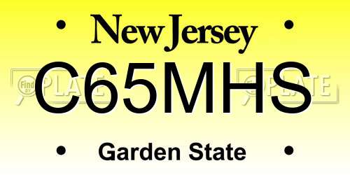 C65MHS New Jersey License Plate