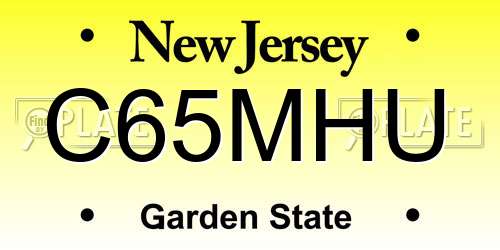 C65MHU New Jersey License Plate