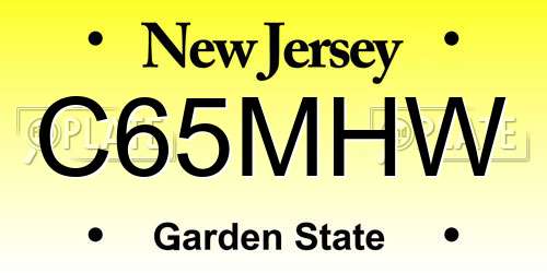 C65MHW New Jersey License Plate