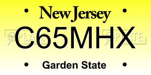 C65MHX New Jersey License Plate