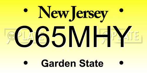 C65MHY New Jersey License Plate