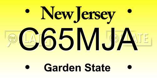 C65MJA New Jersey License Plate