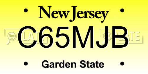 C65MJB New Jersey License Plate
