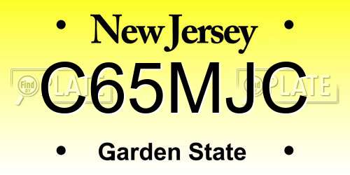 C65MJC New Jersey License Plate