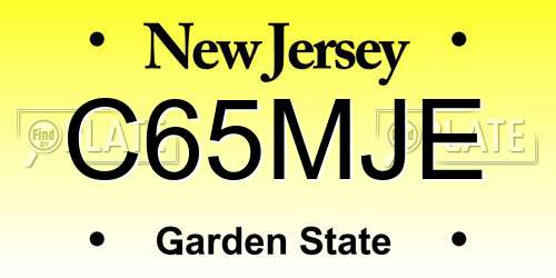 C65MJE New Jersey License Plate