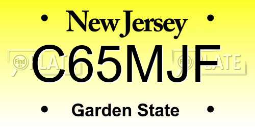 C65MJF New Jersey License Plate